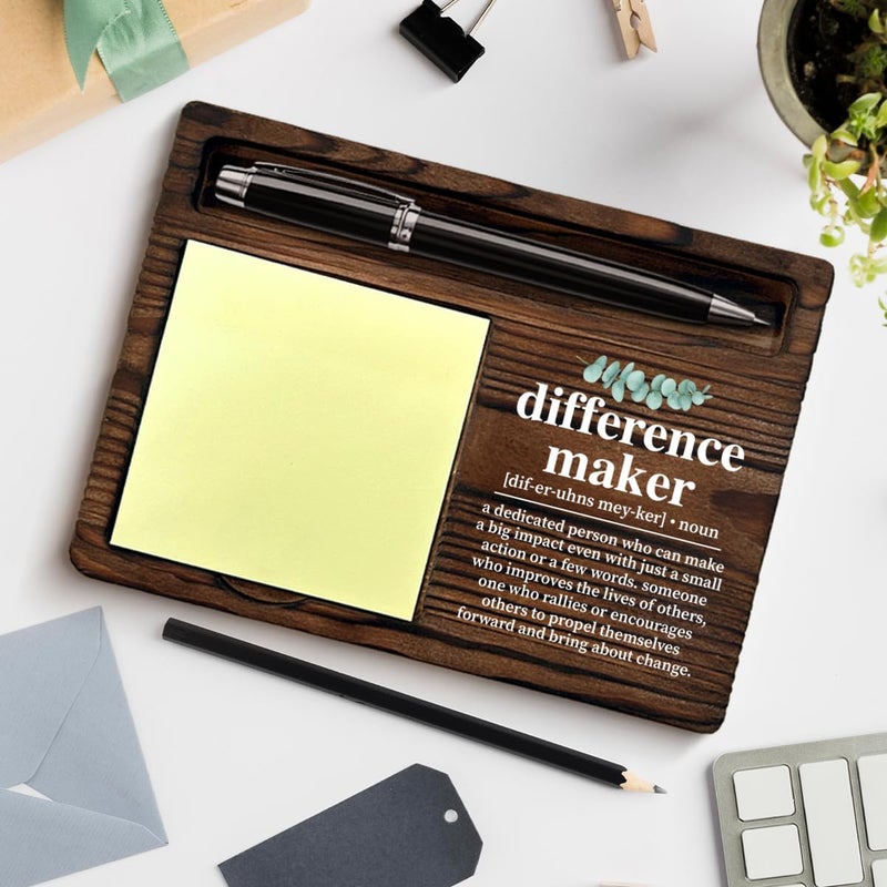 QODMGD Difference Maker Gifts, Thank You Gifts for Boss Leader Coworkers Employees, Difference Maker Definition Sticky Note Holder for Office Cubicle Desk Decor - Image 4